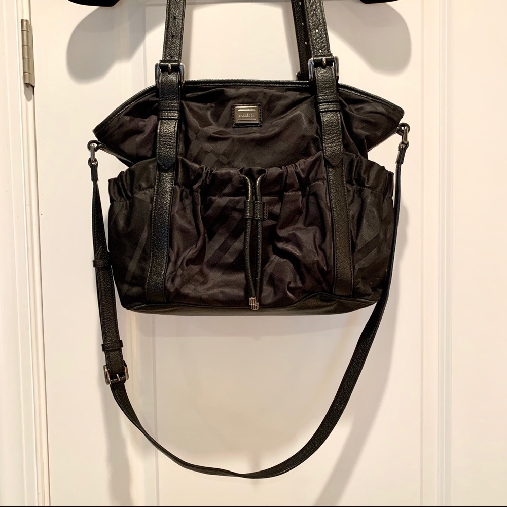 Burberry Black Tonal Nova Check Nylon Tote Bag